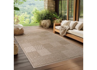 Tapis d’extérieur, couleur beige, pour salon, cuisine, résistant aux UV, design moderne, confortable