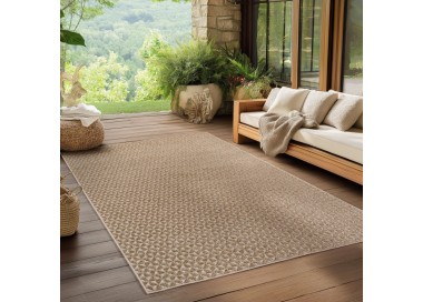 Tapis extérieur, couleur beige, pour salon, cuisine, résistant aux UV, tissage plat, design moderne