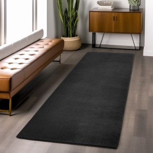 Tapis d’intérieur, couleur noir, pour salon, chambre, résistant et durable, design moderne