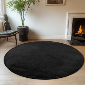 Tapis d’intérieur, couleur noir, pour salon, chambre, résistant et durable, design moderne