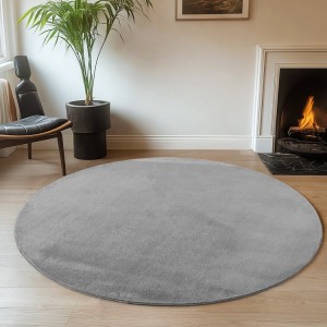 Tapis d’intérieur, couleur gris, pour salon, chambre, style scandinave, look naturel, lavable