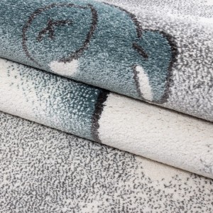 Kinderkleed met berenpatroon, blauw, gemaakt van jute, voor de slaapkamer, gemakkelijk schoon te maken.