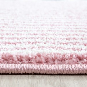 Tapis pour enfant, motif étoile, couleur rose, matière jute, pour chambre, design moderne, lavable