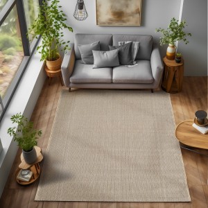 Tapis d’intérieur, couleur beige, pour salon, chambre, tissage plat, antidérapant, style scandinave