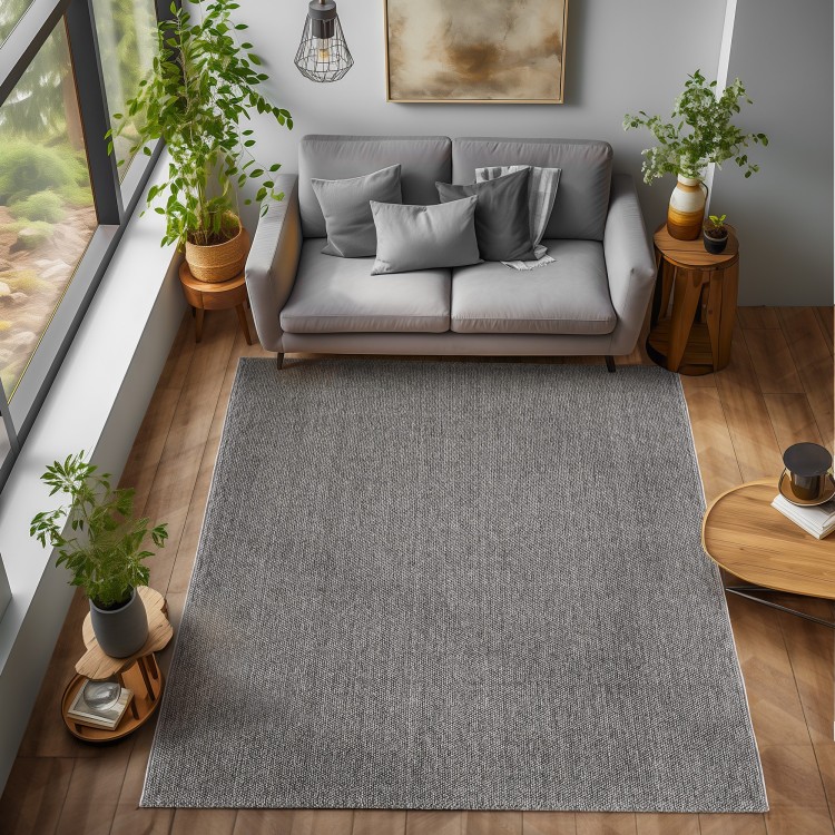 Tapis d’intérieur, couleur gris, pour salon, chambre, résistant et durable, design moderne