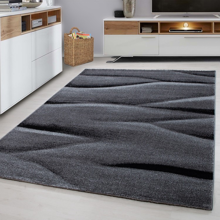 Tapis d’intérieur, couleur noir, matière jute, pour salon, résistant et durable, style bohème