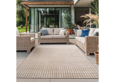 Buitenkleed, beige van kleur, voor woonkamer en slaapkamer, UV-bestendig, antislip, natuurlijke uitstraling