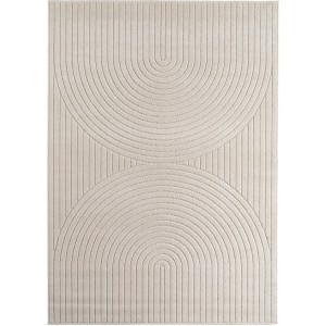 Tapis d’extérieur, couleur crème, pour salon, chambre, résistant aux UV, antidérapant, look naturel