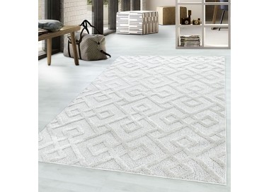 Binnenkleed met geometrisch patroon, crèmekleur, gemaakt van jute, voor de woonkamer, in bohemian stijl