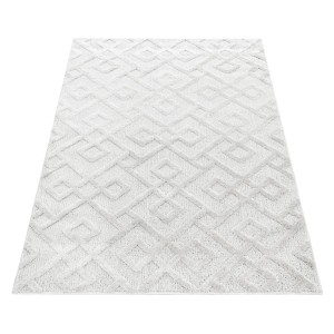 Binnenkleed met geometrisch patroon, crèmekleur, gemaakt van jute, voor de woonkamer, in bohemian stijl