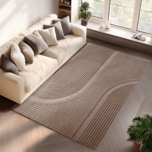 Tapis d’intérieur, style 3d, couleur beige, pour salon, chambre, résistant et durable, confortable