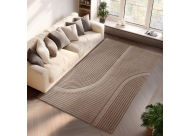 Binnenkleed, 3D-stijl, beige kleur, voor woonkamer en slaapkamer, duurzaam en slijtvast, comfortabel