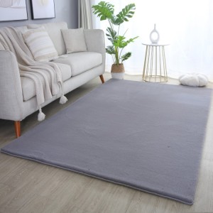 Tapis d’intérieur, couleur gris, matière coton, pour salon, usage quotidien, texture douce