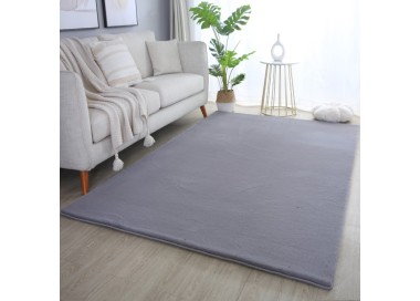 Tapis d’intérieur, couleur gris, matière coton, pour salon, usage quotidien, texture douce