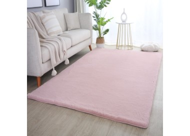 Tapis d’intérieur, couleur rose, matière coton, pour salon, design moderne, tissage plat, lavable