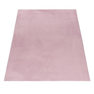 Tapis d’intérieur, couleur rose, matière coton, pour salon, design moderne, tissage plat, lavable