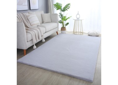 Tapis d’intérieur, couleur argent, matière coton, pour salon, antidérapant, texture douce, lavable