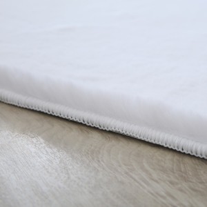 Tapis d’intérieur, couleur blanc, matière coton, pour salon, tissage plat, confortable, lavable