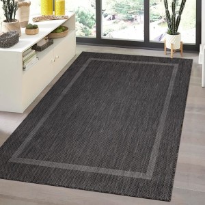 Tapis extérieur, couleur noir, matière polypropylène, pour cuisine, balcon, résistant aux UV