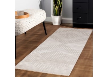 Binnenkleed met strepen, beige kleur, voor de woonkamer, bohemian stijl, duurzaam en gaat lang mee.