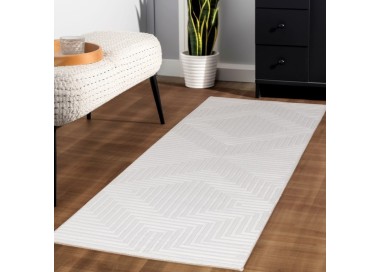 Binnenkleed, gestreept patroon, crèmekleur, voor de woonkamer, antislip, voor dagelijks gebruik