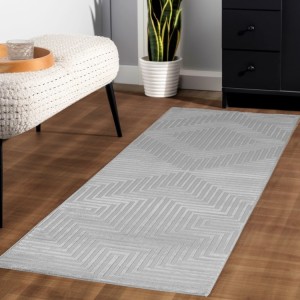 Binnenkleed met strepen, zilverkleurig, voor de woonkamer, modern design, antislip