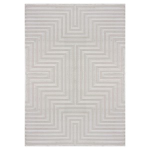 Tapis d’intérieur, motif rayures, couleur argent, pour salon, design moderne, antidérapant