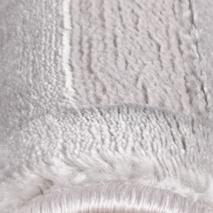 Tapis d’intérieur, motif rayures, couleur argent, pour salon, design moderne, antidérapant