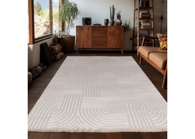 Binnenkleed, geruit patroon, beige kleur, voor de woonkamer, bohemian stijl, comfortabel, wasbaar.