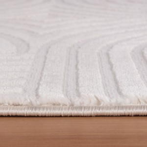 Tapis d’intérieur, motif carreaux, couleur crème, pour salon, style bohème, résistant et durable
