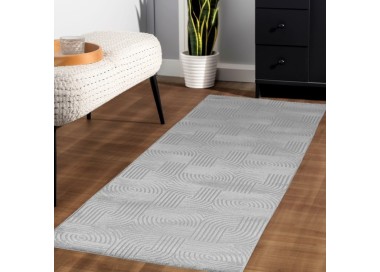 Binnenkleed met ruitpatroon, zilverkleurig, voor de woonkamer, duurzaam en slijtvast, antislip.