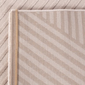Tapis d’intérieur, motif zigzag, couleur beige, pour salon, design moderne, confortable, lavable