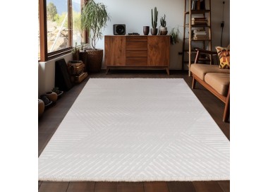 Binnenkleed met zigzagpatroon, crèmekleurig, voor de woonkamer, duurzaam en slijtvast, comfortabel