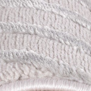 Tapis d’intérieur, motif zigzag, couleur argent, pour salon, antidérapant, tissage plat, confortable