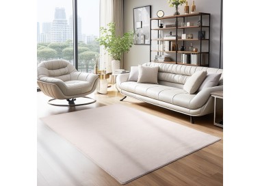 Binnenkleed, beige van kleur, voor de woonkamer, comfortabel, platgeweven, slijtvast en duurzaam.