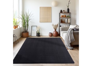 Binnenkleed, zwart, voor de woonkamer, duurzaam en slijtvast, platgeweven, natuurlijke uitstraling