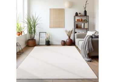 Tapis d’intérieur, couleur crème, pour salon, style bohème, look naturel, tissage plat, confortable