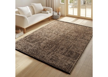 Binnenkleed, gemarmerd patroon, bruine kleur, katoenchenille, modern design