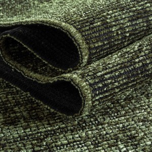 Tapis d’intérieur, motif marbré, couleur vert, matière chenille de coton, antidérapant, tissage plat