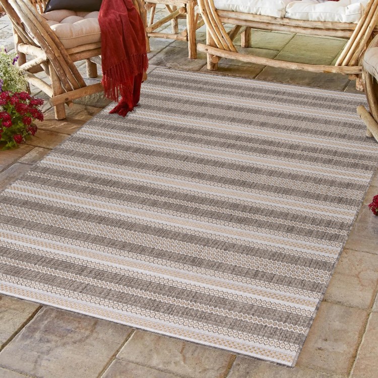 Tapis intérieur & extérieur, design vintage, couleur beige, matière polypropylène, pour cuisine