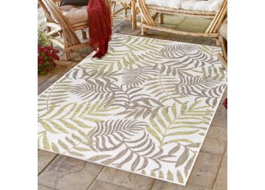 Buitenkleed met palmboommotief, beige kleur, gemaakt van polypropyleen, voor keuken en balkon.