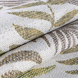 Buitenkleed met palmboommotief, beige kleur, gemaakt van polypropyleen, voor keuken en balkon.