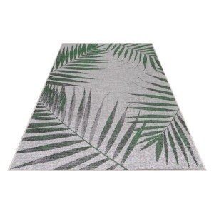 Buitenkleed met palmboommotief, groene kleur, gemaakt van polypropyleen, voor keuken en balkon.