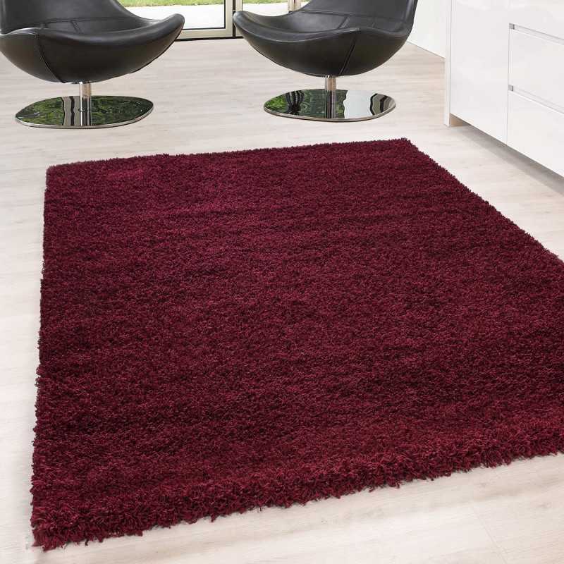 Hoogpolig vloerkleed, effen kleur, poolhoogte 5 cm, ROOD
