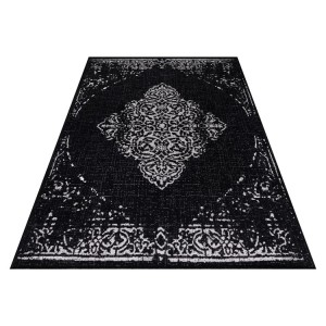 Tapis intérieur & extérieur, design vintage, couleur noir, matière polypropylène, pour cuisine