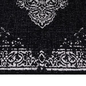 Tapis intérieur & extérieur, design vintage, couleur noir, matière polypropylène, pour cuisine