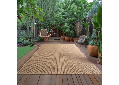 Buitenkleed van jute, geschikt voor woonkamer en keuken, UV-bestendig, modern design, antislip