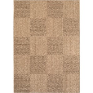 Tapis d’extérieur, couleur beige, matière jute, pour salon, cuisine, résistant aux UV, tissage plat