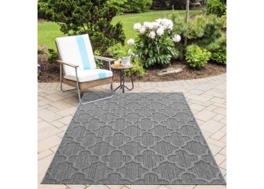 Tapis d’extérieur, couleur gris, pour cuisine, balcon, résistant aux UV, texture douce, look naturel