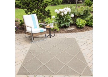 Tapis d’extérieur, couleur beige, pour cuisine, balcon, résistant aux UV, design moderne, lavable